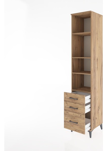 Hyperion Dolap 4 Raflı 3 Çekmeceli 44X44X221 Çam-Çam fırsatları