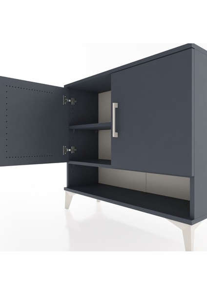 Arges Şifonyer 2 Raflı 2 Kapaklı 88X30X80 Antrasit-Antrasit indirimleri