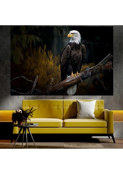 Kartal Temalı Sanatsal Dekoratif Duvar Tablosu (50X70 Cm)