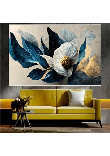 Çiçek Temalı Sanatsal Dekoratif Duvar Tablosu (70X100 Cm)