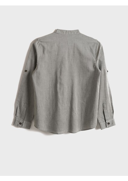 Yeni Sezon Hakim Yaka Basic Uzun Kollu Erkek Çocuk Gömlek fiyatları