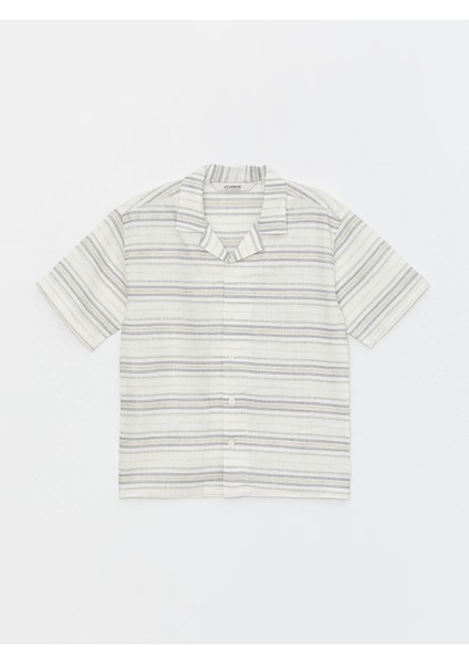 Yeni Sezon Rahat Kalıp Keten Karışımlı Erkek Çocuk Gömlek