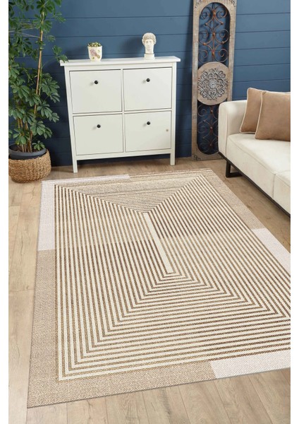 Kahverengi Dijital Baskılı Kaymaz Taban Modern Mutfak ve Salon Halısı Yolluk fırsatları