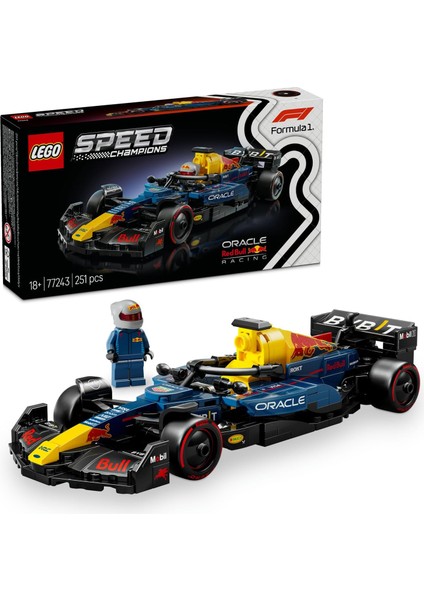 Speed Oracle Red Bull RB20 F1 Yarış Arabası 77243 – 10 Yaş ve Üzeri Kız ve Erkek Çocukları Için Sürücü Minifigürü Içeren Yapım Seti ve Sergileme Seti (251 Parça)