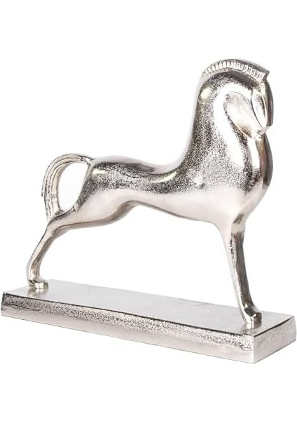 Metal Dekor At Figürlü Gümüş 40X10X34 Cm. modelleri