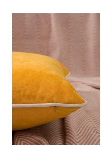 Renk Seçenekli Krem Biyeli Sarı Kırlent Kılıfı Dekoratif Düz Sade Panoroma Panbiy Sarı Krem 30X50 modelleri