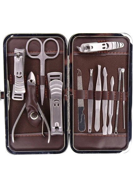 Tırnak Makası Tırnak Bakım Seti Deri Çantalı 12 Parça Set (5067)