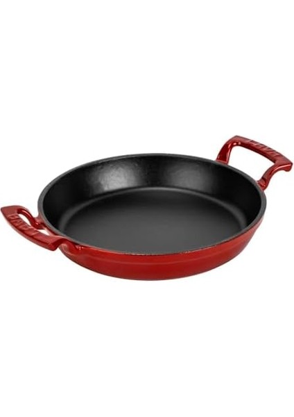 Döküm Yuvarlak Sahan Döküm Demir Yekpare Çift Kulplu ÇAP(Ø)24CM. Kırmızı modelleri