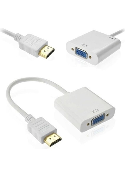 HDMI To VGA Çevirici Dönüştürücü Monitör Laptop Projeksiyon Çevirme Uydu Kablosu 4547 fiyatları