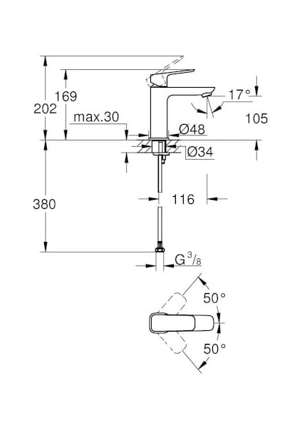 Lavabo Bataryası Cubeo M-Boyut Mat Siyah – 1017552430 fiyatları