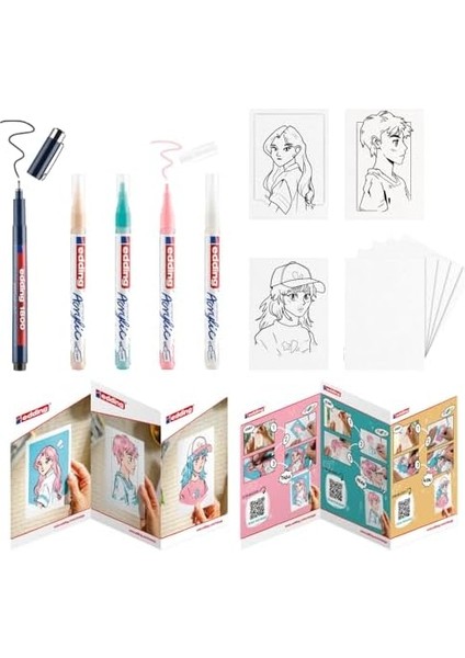 5300 Uçlu Akrilik Markör ve 1800 Teknik Çizim 5&apos;li Manga Seti fiyatları