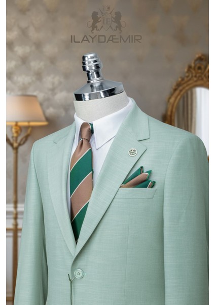 Özel Tasarım Italyan Kesim Erkek Blazertakım Elbise Su Yeşili fiyatları