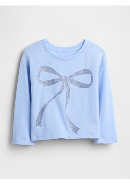 Kız Bebek Açık Mavi Mix & Match Relaxed Grafik T-Shirt