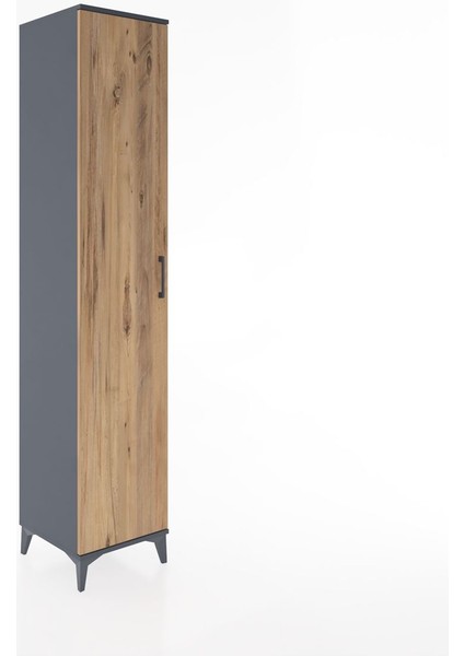 Hyperion Dolap 3 Raflı Tek Kapaklı 44X44X221 Antrasit-Çam fiyatları