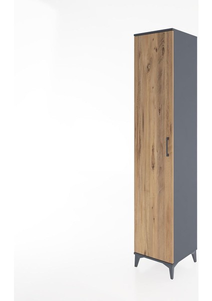 Hyperion Dolap 3 Raflı Tek Kapaklı 44X44X221 Antrasit-Çam modelleri