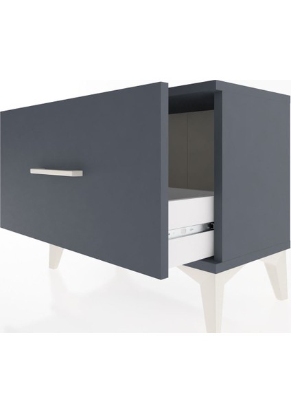 Arges Komodin Tek Çekmeceli 60X30X48 Antrasit-Antrasit indirimleri