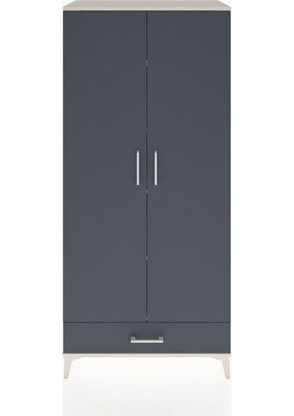 Hyperion Dolap 5 Raflı Tek Çekmeceli 2 Kapaklı 88X44X195 Aytaşı-Antrasit