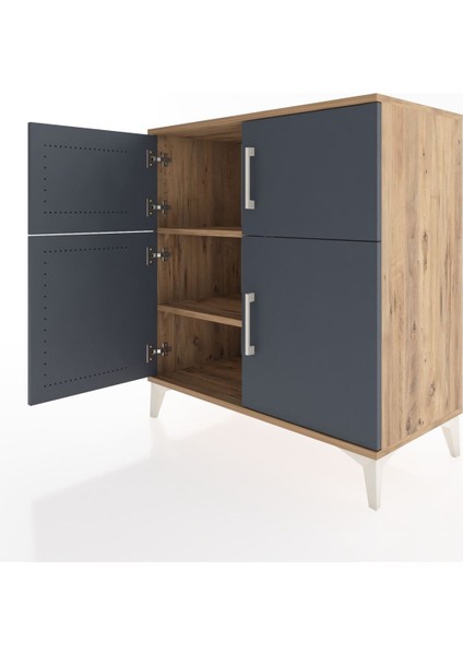 Hyperion Şifonyer 2 Raflı 4 Kapaklı 88X44X96 Çam-Antrasit fırsatları