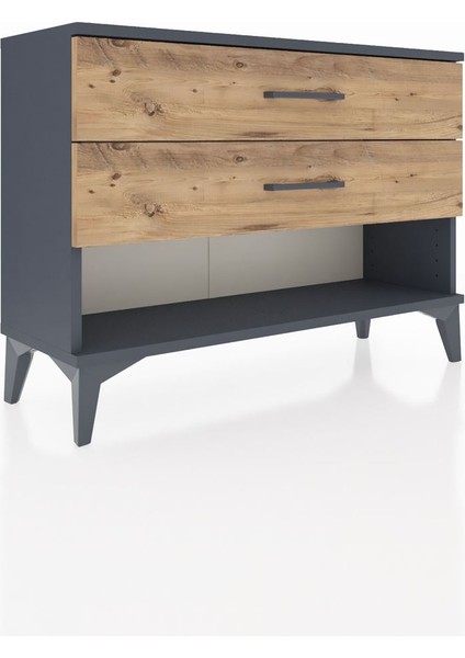 Arges Şifonyer 2 Çekmeceli 88X30X64 Antrasit-Çam fiyatları