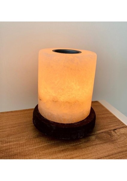 Gri Çankırı Tuzu ile Tuzdan Koku Lambası, Doğal ve Şık Dekorasyon Ürünü