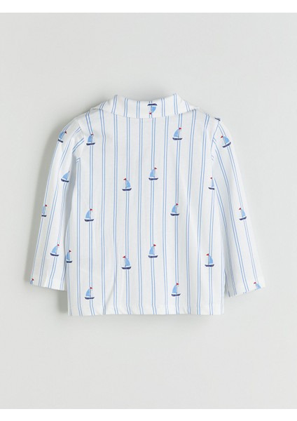 Yeni Sezon Resort Yaka Çizgili Erkek Bebek Pijama Takım fırsatları