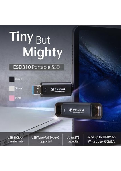 TS1TESD310P 1tb Usb/type-C 10GBPS Taşınabilir Harici SSD - Pembe fiyatları