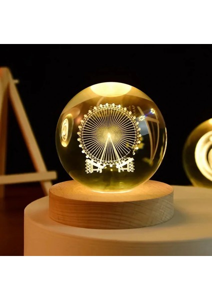Dönme Dolap Tasarımlı Işıklı Cam Küre