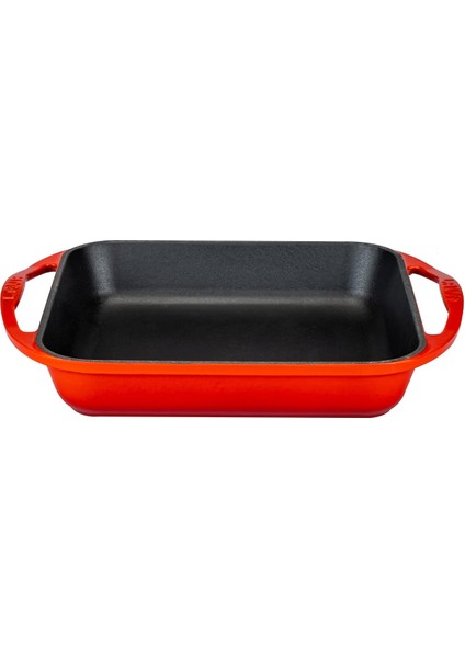 Döküm Kızartma Tavası, Kare, 26X26 Cm, Kırmızı