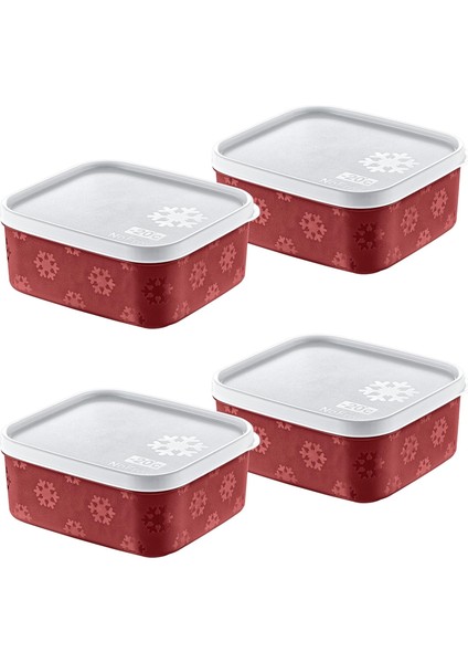 4&apos;lü Set No Frost Saklama Kabı Carmen 700 ml