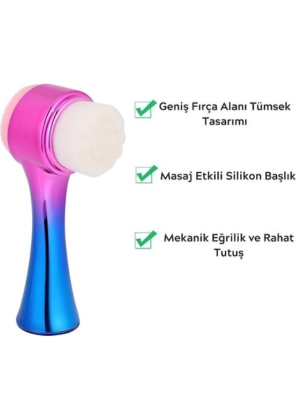 Çift Işlevli Renkli Cilt Yüz Temizleme Fırçası Peeling Masaj Etkili Gözenek Temizleyici Alet indirimleri