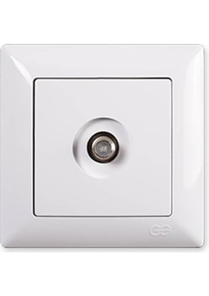 Visage Beyaz F Konnektörlü Uydu Prizi Eko (Çerçeve Dahil)