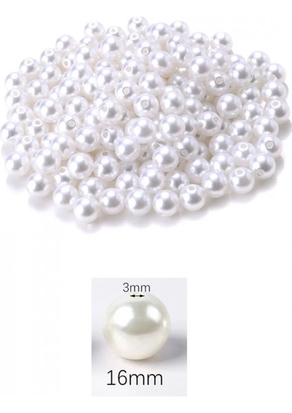 500 Gram 16MM Beyaz Renk Plastik Inci Boncuk Çanta ve Takı Yapım Boncuğu (~170 Adet) fiyatları