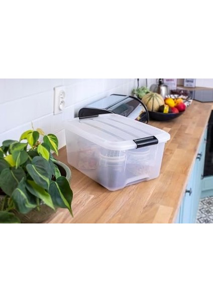 Ohyama Kapaklı Plastik Saklama Kutuları, 15L, 6&apos;lı Set, Şeffaf fiyatları