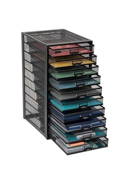 Reader File Masa Düzenleyici, Ofis Malzemeleri Saklama, Çekmeceli Dikey Takı Kutusu, 10 Bölmeli, Güçlendirilmiş Tel, Siyah fiyatları