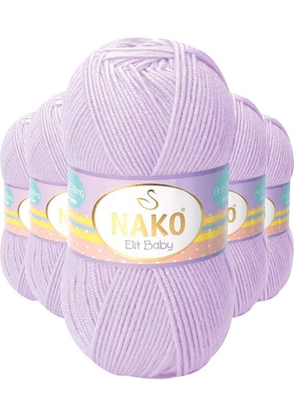 5 Adet Elite Baby El Örgü Ipi Tüylenmeyen Bebek Yünü Mine Çiçeği 5090