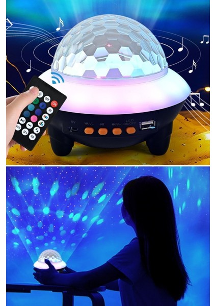 Renkli Led'li Müzikli Tavan Projektör ve Gece Lambası indirimleri