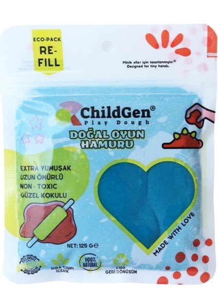 Oyun Hamuru - Mavi -Vakumlu Kartuş Paket - (Ecopack-Refill)