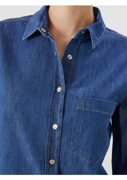 Yeni Sezon Regular Fit Kadın Jean Gömlek modelleri