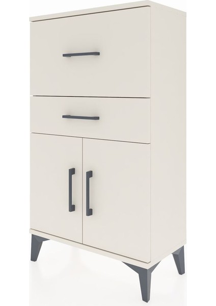 Arges Komodin Tek Raflı 2 Çekmeceli 2 Kapaklı 60X30X106 Aytaşı-Aytaşı indirimleri