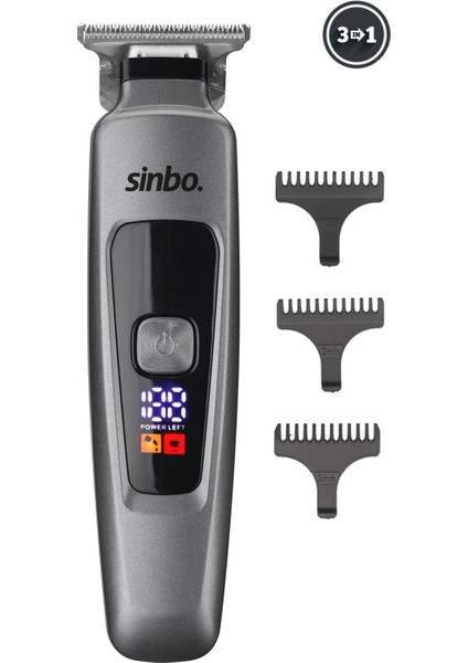 Şarjlı Profesyonel Saç Sakal Tıraş Makinesi, Gri, Hafif ve Kullanışlı