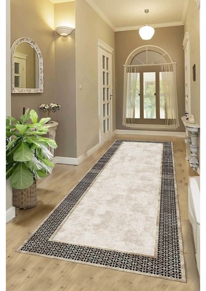 Yıkanabilir, Kaymaz ve Dekoratif Bej Halı, Salon ve Mutfak Için Ideal Seçim