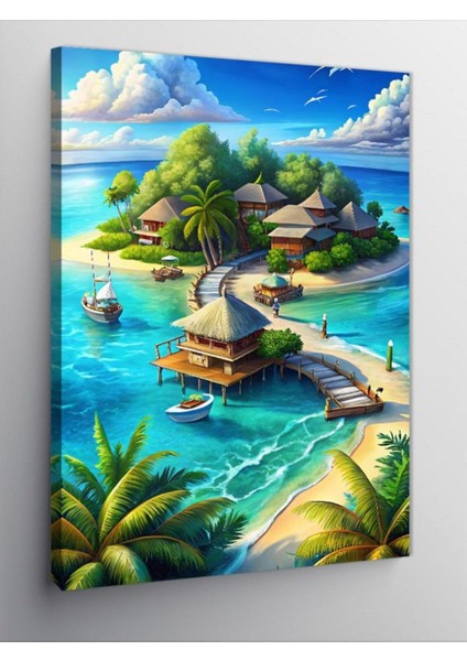 Kanvas Tablo Tropik Adalar 100 x 140 CNVSDKEY-125038-100-140