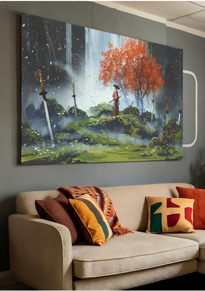 Kanvas Tablo Samurayın Yolu Kutsal Ağaç Dekoratif Kanvas Tablo 35 x 50