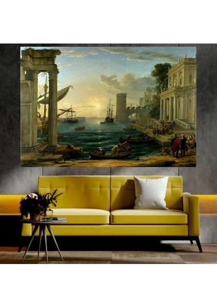 Eski Şehir Manzaralı Sanatsal Dekoratif Duvar Tablosu (50X70 Cm)