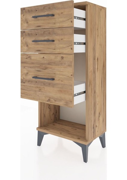 Arges Komodin 3 Çekmeceli 44X30X106 Çam-Çam fırsatları