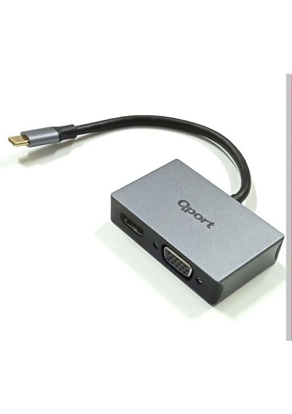 Q-Thv2 Type-C To Hdmı+Vga Çevirici