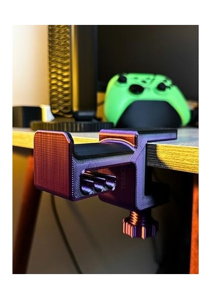 Siyah-Mor Asılabilir Kulaklık | 3D Premium Tasarım | Gamer Masa Kenarı Aksesuarı | Galactic Shade Limited Edition modelleri