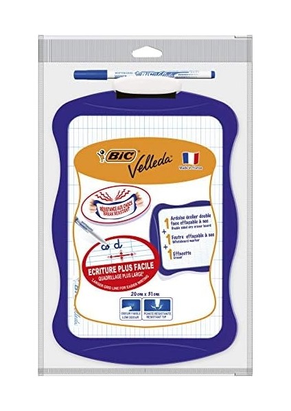 Velleda Mini Beyaz Tahta, 1721, Silgi, 20 x 30 Cm. Yazı Tahtası, Mavi ve Silgi ile Birlikte fiyatları