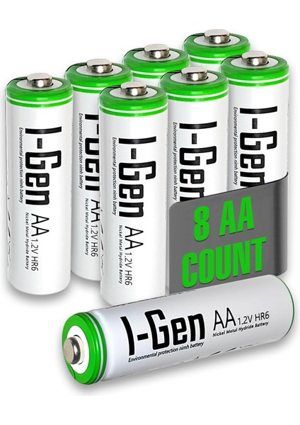 B108 8 Adet Aa 2700 Mah Şarj Edilebilir Pil 1.2V Ni-Mh Şarjlı Pil