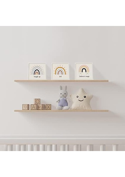 Odasına Özel Minimal Gökkuşağı Tasarımlı Çerçeve - 20X20 Cm, Yeniden Kullanılabilir Yapışkanlı modelleri